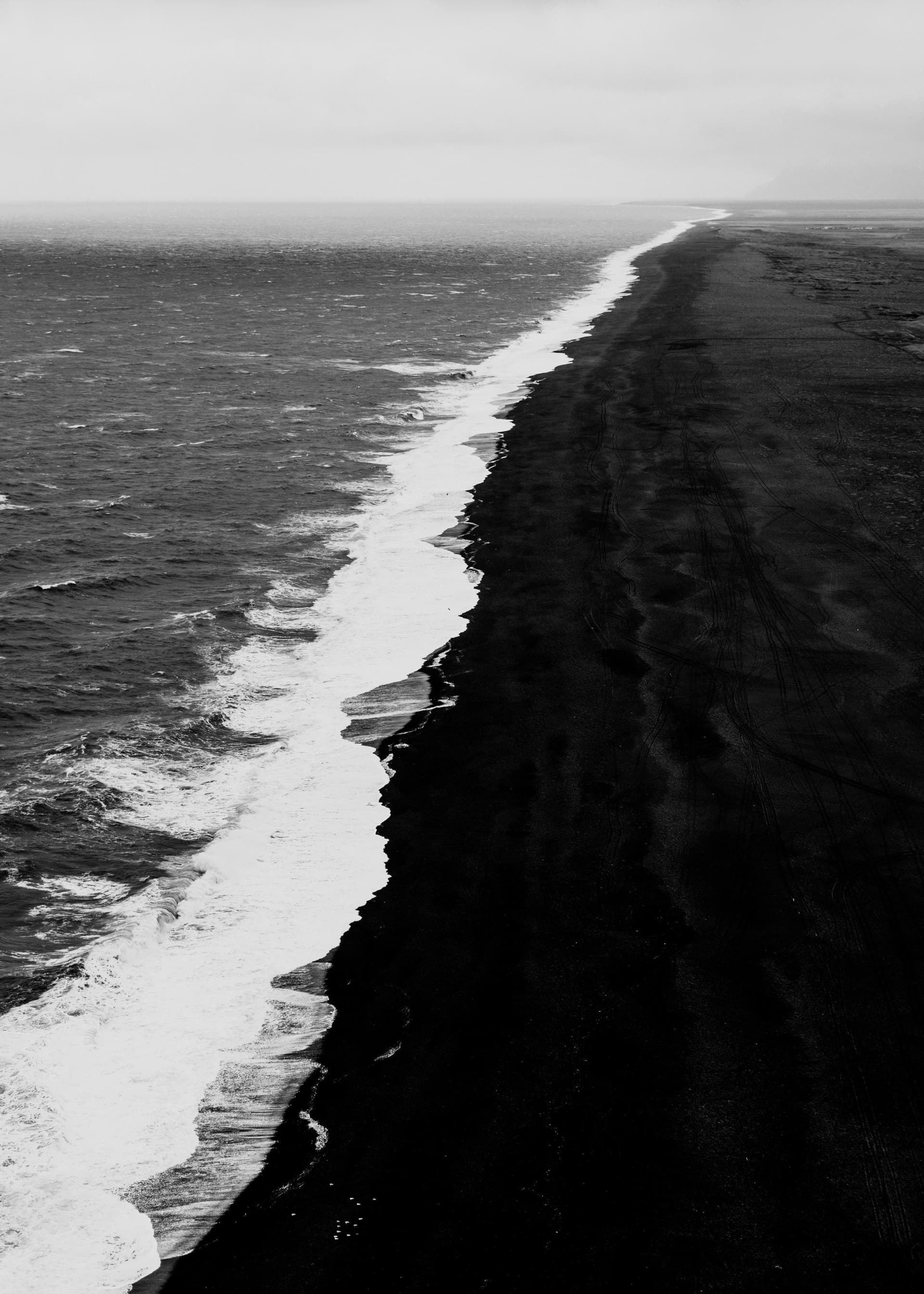 Black Beach Aerial Print