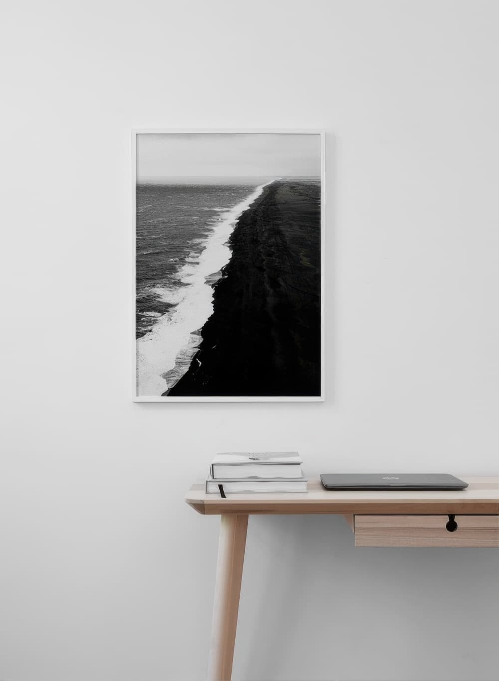 Black Beach Aerial Print