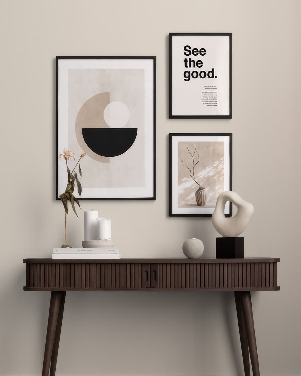 Набор постеров «Элегантное бежевое трио