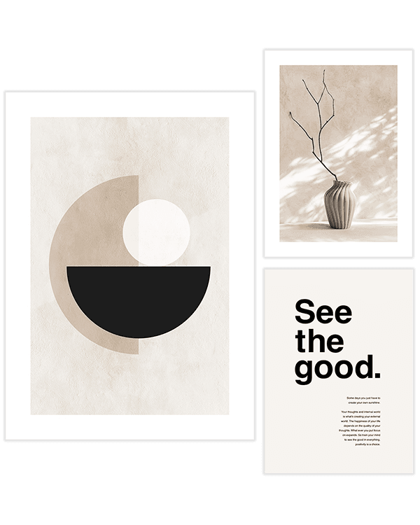 Набор постеров «Элегантное бежевое трио