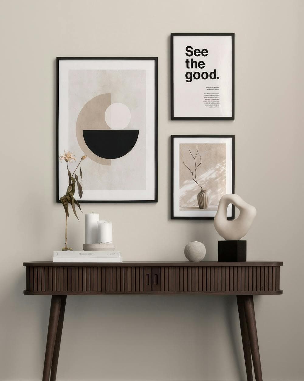 Набор постеров «Элегантное бежевое трио