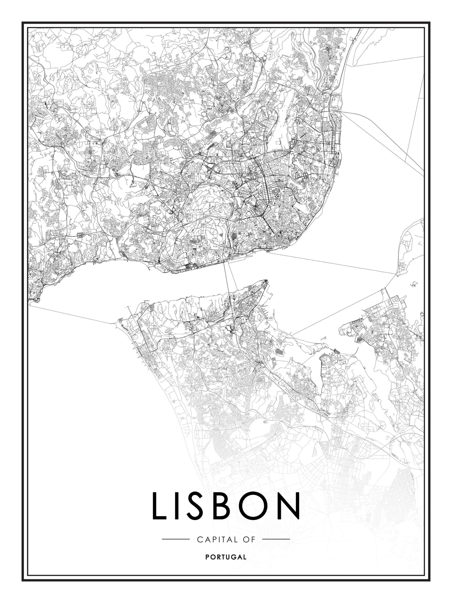 Lisbon Map Print