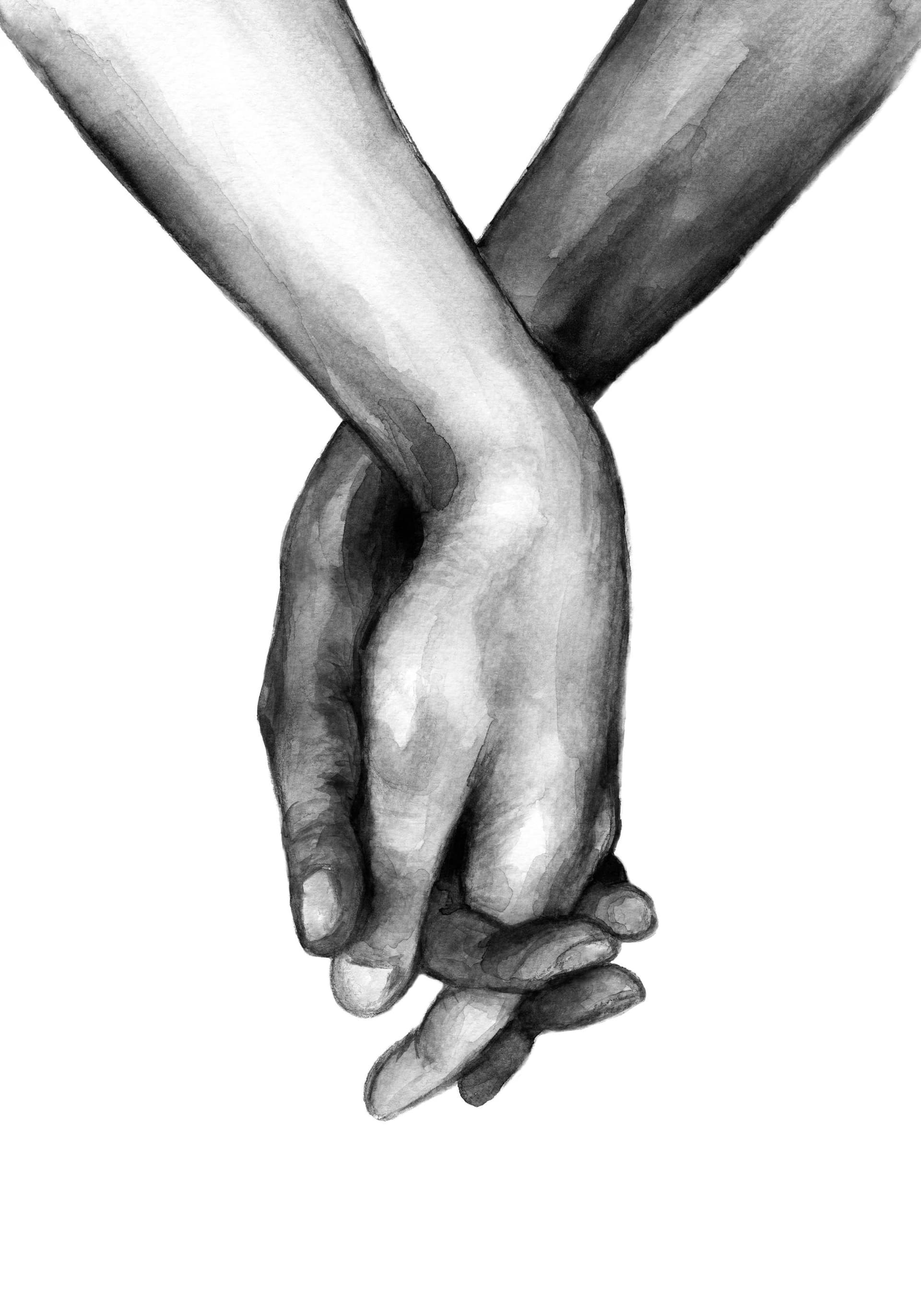 Watercolor Hands No1 Print