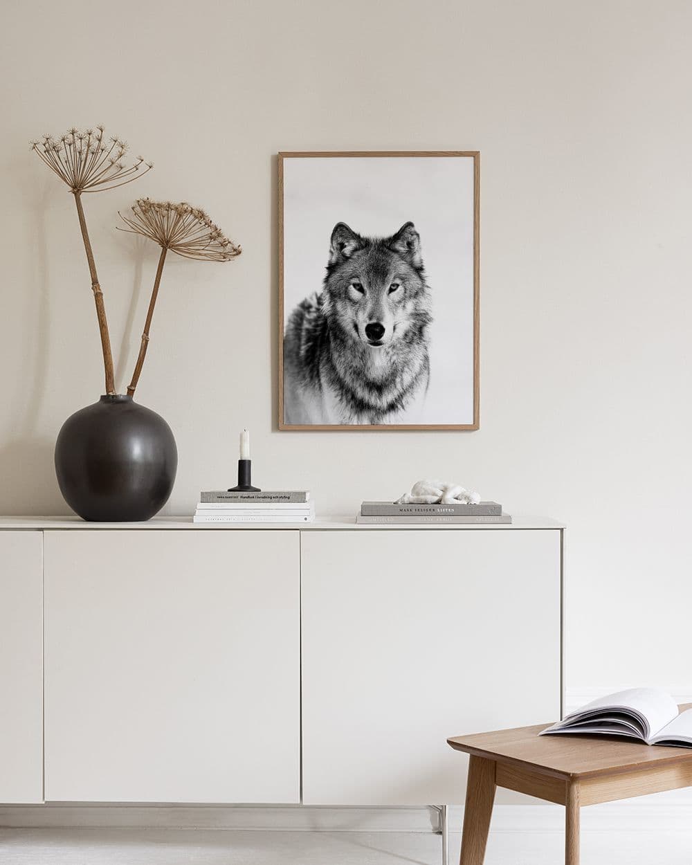 Wolf B&W Print