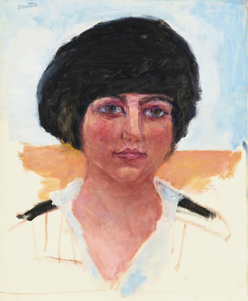 Голова женщины в черной шляпе, мадам Люсьенна Дюпюи де Френель (эскиз)