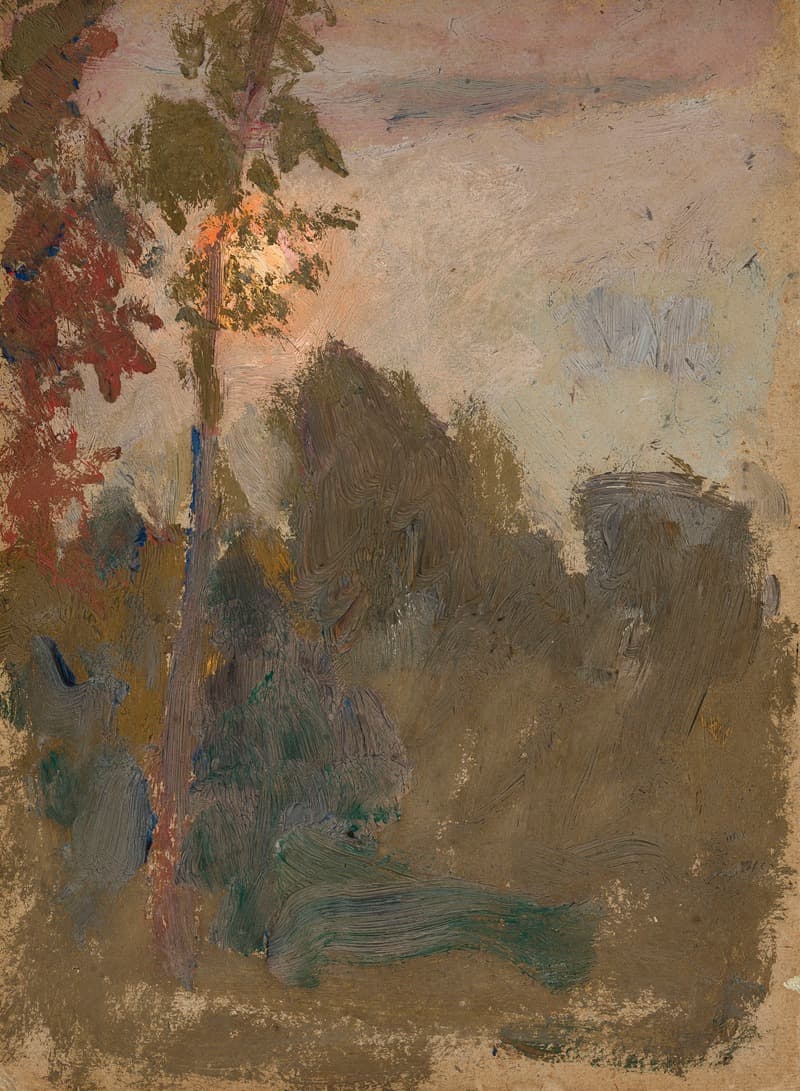 Закат в лесу