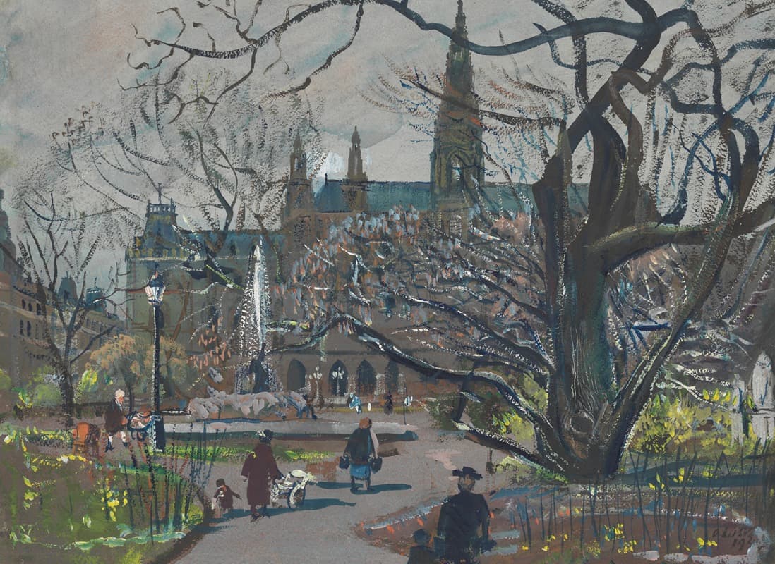 Вид с площади Ратуши на ратушу весной