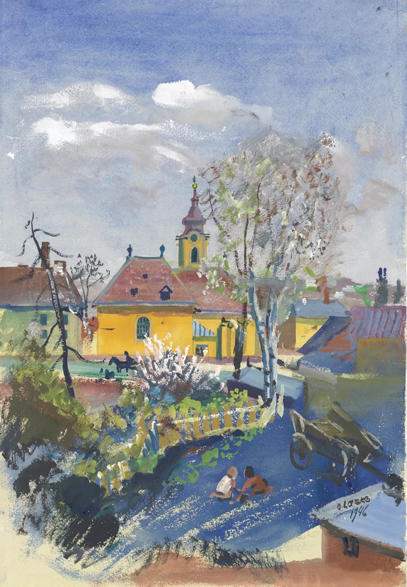 Весна 1946 в Обер-Зент-Вайте (вид на приходскую церковь)