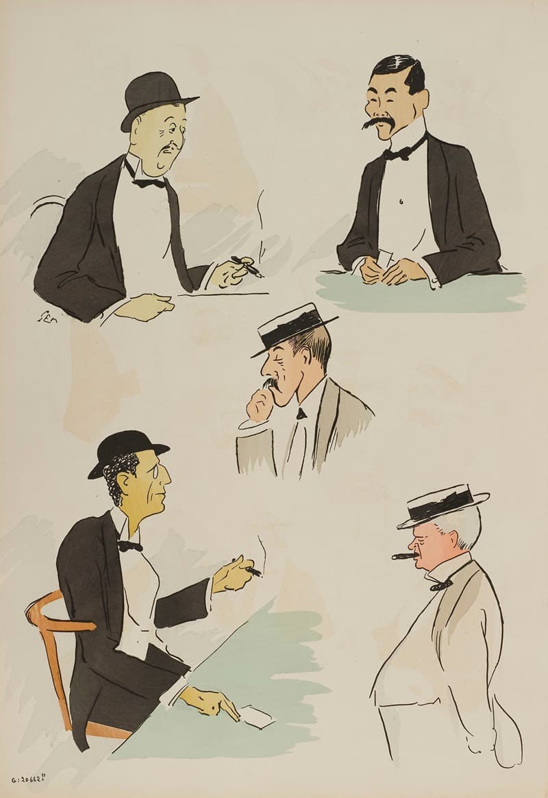 Портреты г-на Маргиломана, барона А. де Ротшильда, Вандербильта, японца