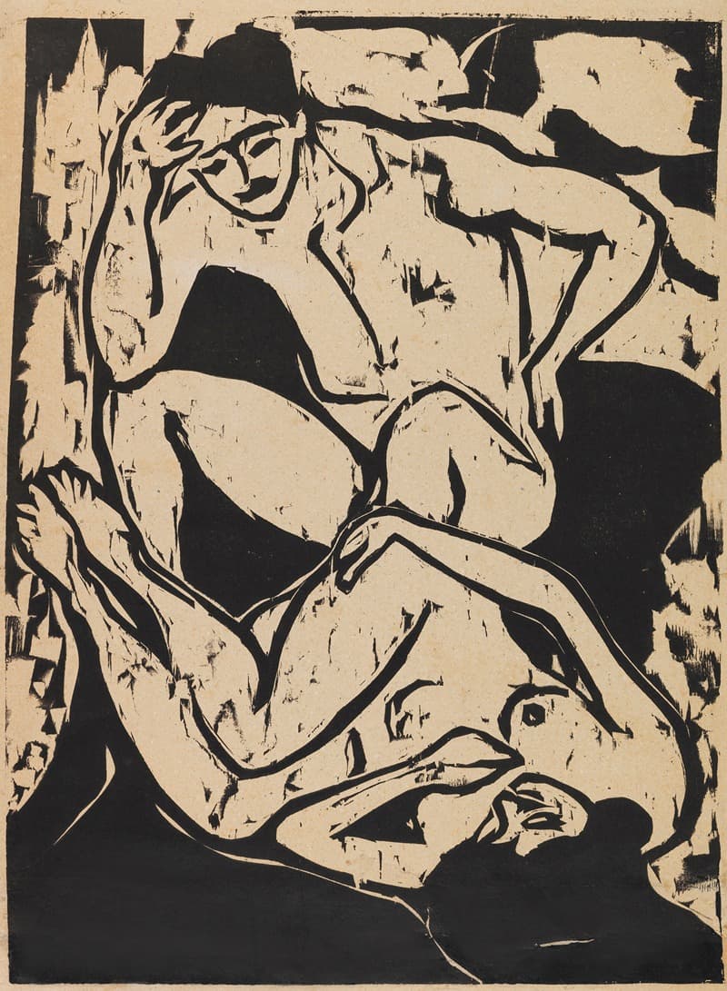 Обнаженная пара на диване