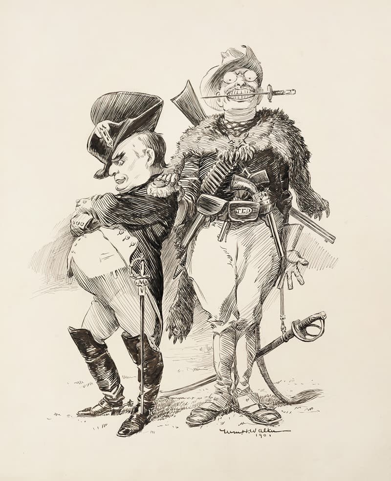 Два человека в военной форме, один из них Теодор Рузвельт.