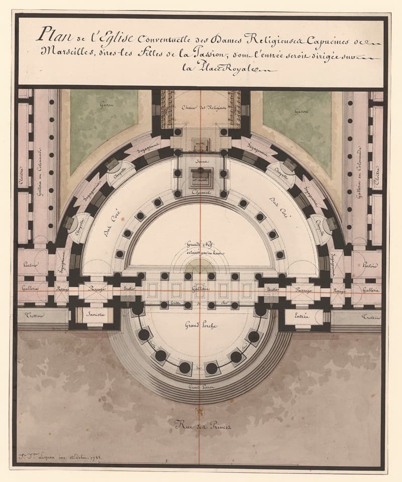 План монастырской церкви дам-религиозных капуцинок в Марселе, называемых дочерьми Страсти… –