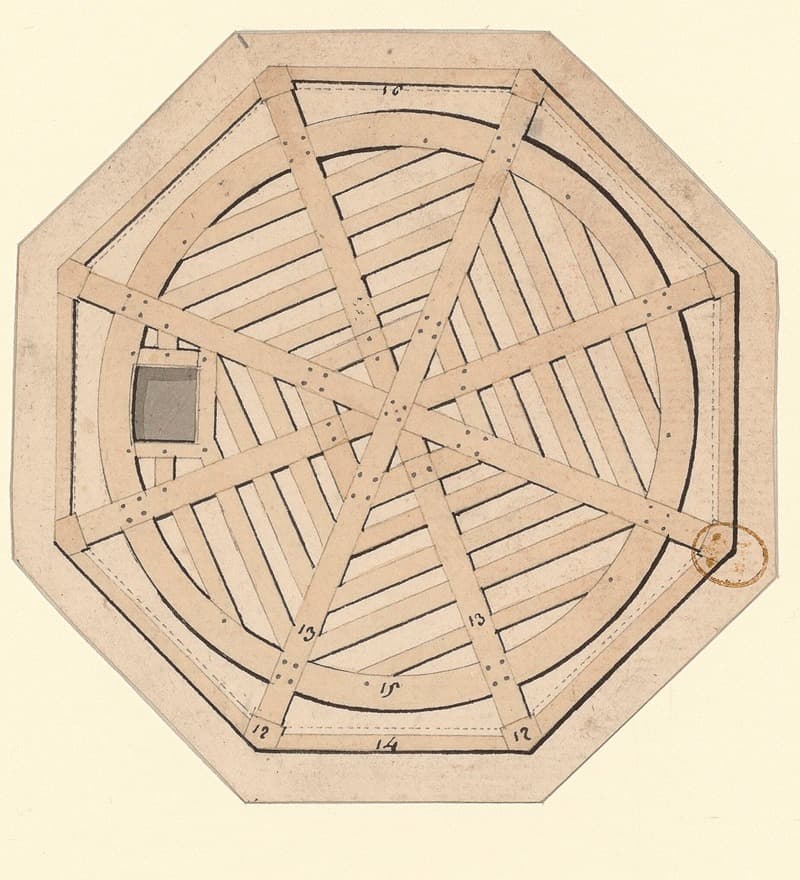 План конструкции колокольни. Церковь Мезьер-ан-Вексен – рисунок