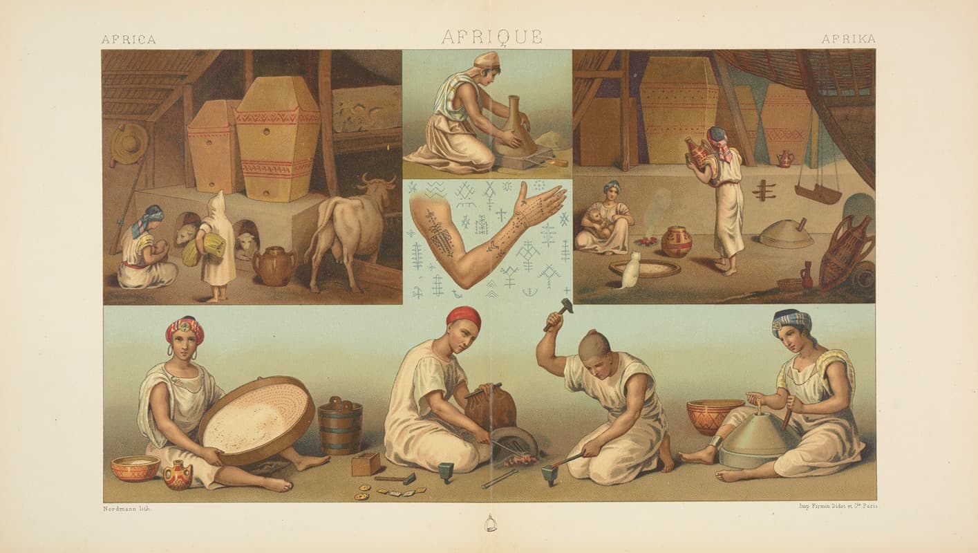 Интерьер кабильского жилища; промышленность, татуировки