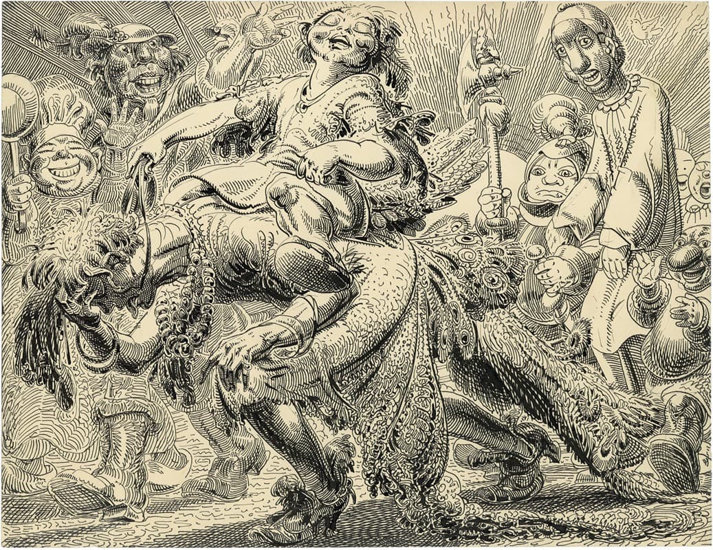 Иллюстрация 'Лотя' – Лотя на лошади на спине Флика