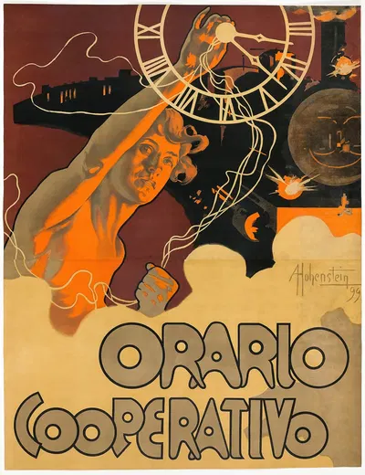 Time Cooperative by Adolfo Hohenstein, 1899 — digital art print download