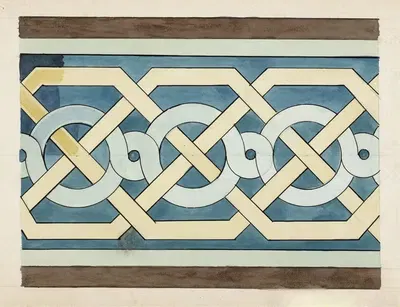 Romaans bandmotief met vlechtwerk by Johanna van de Kamer — digital art print download