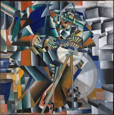 Tochil’schik Printsip Mel’kaniia (The Knife Grinder or Principle of Glittering) by Kazimir Malevich — digital art print…