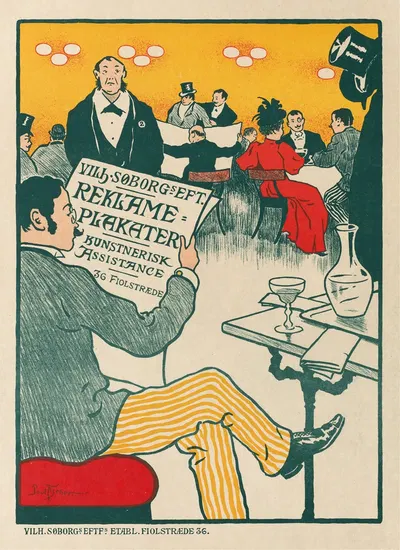 Poster for Exhibition of Artistic Posters of Wilhelm Söborg by Paul Fischer, c. 1895 — digital art print download