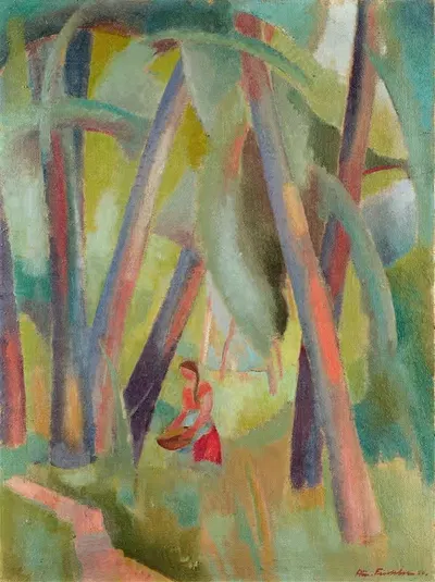 Берег реки (Мотив на Бирсе, Рюти-Хард) by Арнольд Фихтер, 1920 — digital art print download