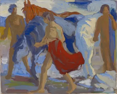 Youngsters with horses by Paul Altherr — digital art print download