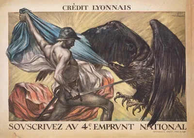 Crédit Lyonnais. Souscrivez au 4e Emprunt National by Абель Февр, 1918 — digital art print download