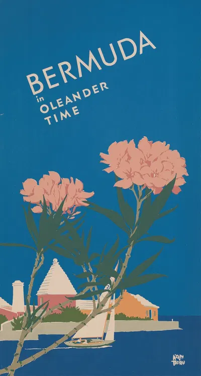 Bermuda in oleander time by Adolph Treidler, 1952 — digital art print download