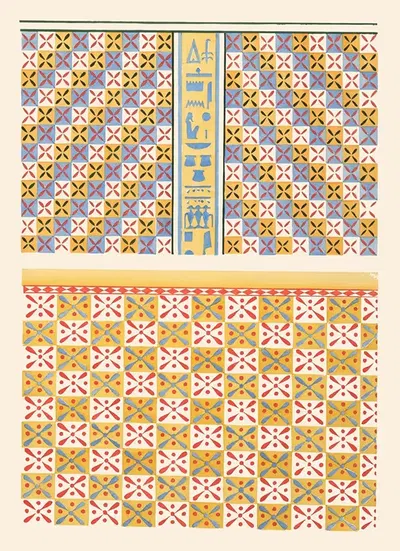 13. Потолок гробницы Анны (№ 81), 14. Потолок гробницы Менкхепера (№ 79) by Гюстав Жекиер, 1911 — digital art print download