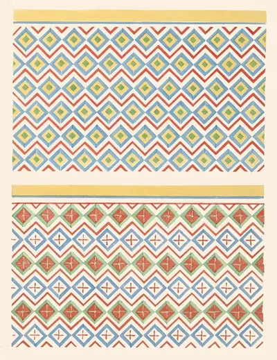 Потолок гробницы Хапусенба (№ 67), Потолок гробницы Амунзеха (№ 84) by Гюстав Жекиер, 1911 — digital art print download