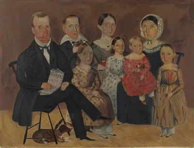 Семейный портрет Джона Дж. Вагнера by Арчи Томпсон, c. 1940 — digital art print download