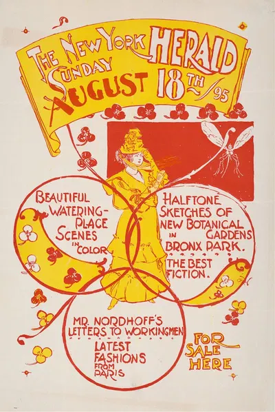 The New York Sunday Herald, August 18th 1895 by Charles Hubbard Woodbury, 1895 — digital art print download
