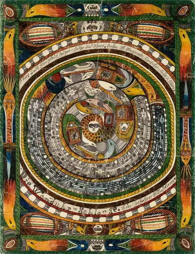 Настенные часы=Змея. Один зоохорн час by Адольф Вёльфли, 1916 — digital art print download