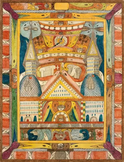 Леантика,=Гигант=Гранд=Хотелл, в Лионе=Озеро; Индия by Адольф Вёльфли, 1922 — digital art print download