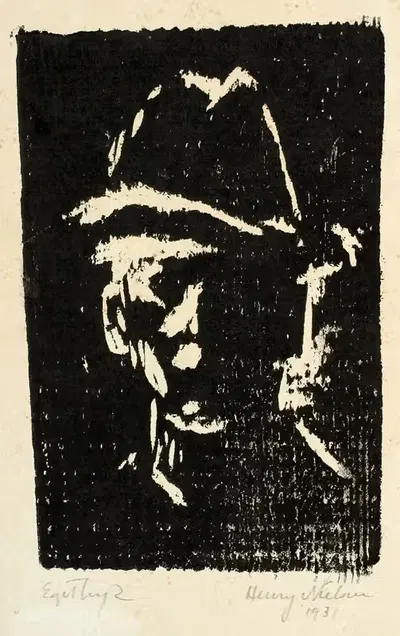Портрет с шляпой by Генри Нильсен, 1931 — digital art print download