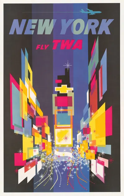 Fly TWA New York by David Klein, 1960 — digital art print download