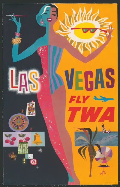 Las Vegas – fly TWA by David Klein, 1962 — digital art print download