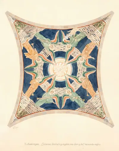 Эскиз фресок в Виборге. Королевский свод by Йоаким Сковгорд, 1896 - 1897 — digital art print download