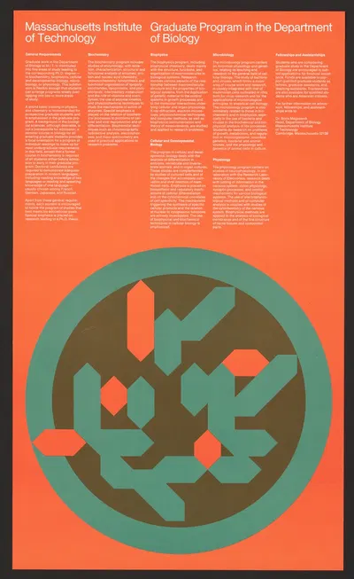 Massachusetts Institute of Technology graduate program in the Department of Biology by Dietmar Winkler, 1970 — digital art…