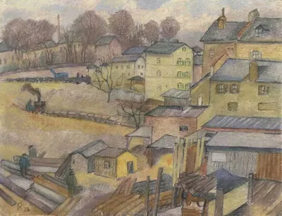 Строительная площадка I. Г. Фарбен by Полина Коварзик, 1928 — digital art print download