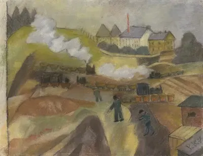 Стройплощадка I. Г. Фарбен by Полина Коварзик, 1929 — digital art print download