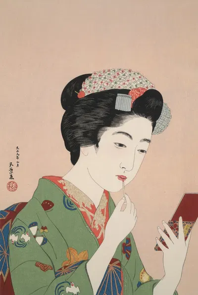 Женщина, наносящая румяна by Хасигути Гоё, 1920 — digital art print download