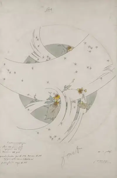 Дизайн для суповой тарелки by Жюль Огюст Хабер-Ди, c. 1889 — digital art print download