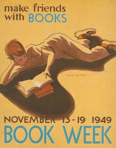 Make friends with books by Элизабета Тайлер Уолкотт, 1949 — digital art print download
