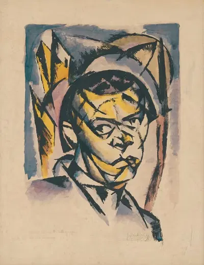 Голова мужчины by Гейза Шиллер, 1922 — digital art print download