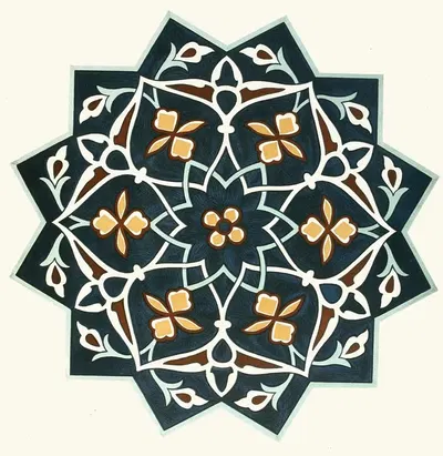 18 plates of ornamental tiles from the Afghan Boundary Commission Pl 02 by Afghan Boundary Commission, 1884 — digital art…