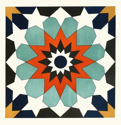 18 plates of ornamental tiles from the Afghan Boundary Commission Pl 04 by Afghan Boundary Commission, 1884 — digital art…