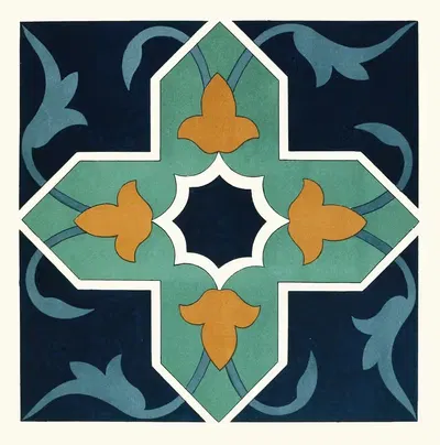 18 plates of ornamental tiles from the Afghan Boundary Commission Pl 06 by Afghan Boundary Commission, 1884 — digital art…