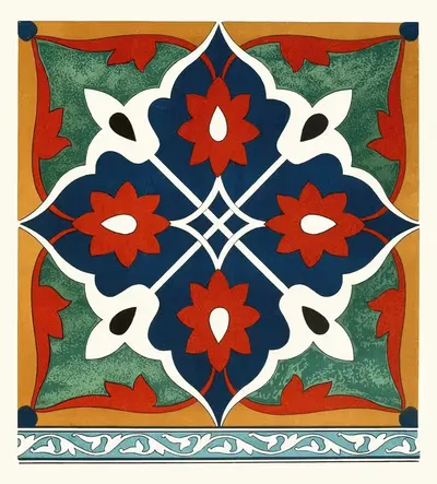 18 plates of ornamental tiles from the Afghan Boundary Commission Pl 08 by Afghan Boundary Commission, 1884 — digital art…