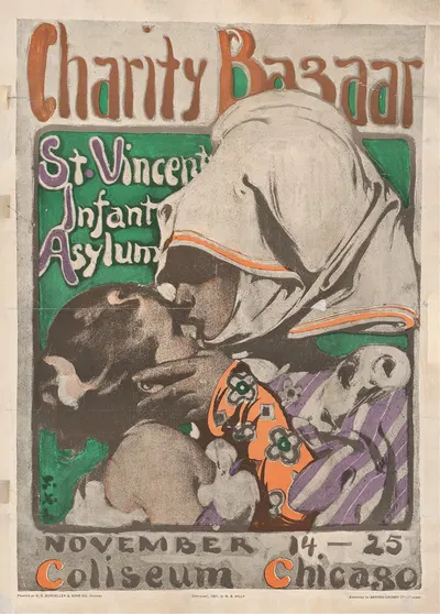 Charity bazaar, St. Vincent infant asylum, November 14-25; Coliseum Chicago by Фрэнк Ксавье Лейендеcker, 1901 — digital art…