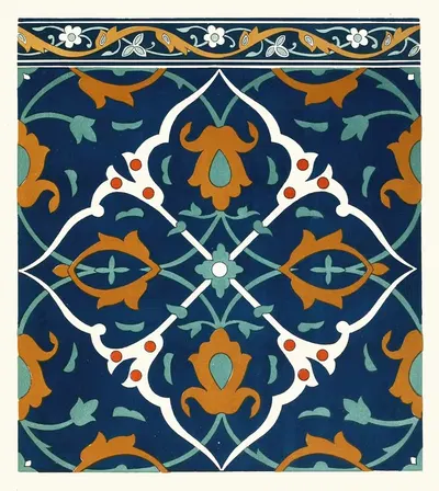 18 plates of ornamental tiles from the Afghan Boundary Commission Pl 12 by Afghan Boundary Commission, 1884 — digital art…